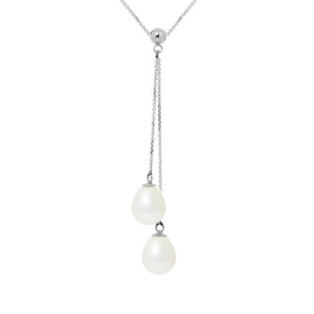 Colier hand made din perle veritabile de apa dulce si aur alb 9CC1482P8BWH