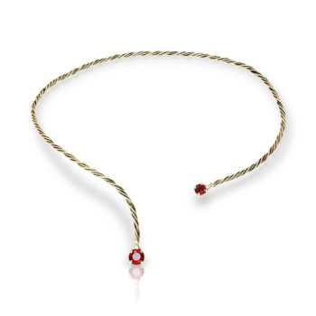 Colier handmade antichizat placat cu aur de 24K NCC5772RED
