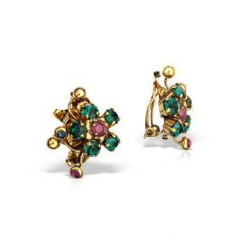 Cercei handmade antichizati placati cu aur de 24K ECC40638